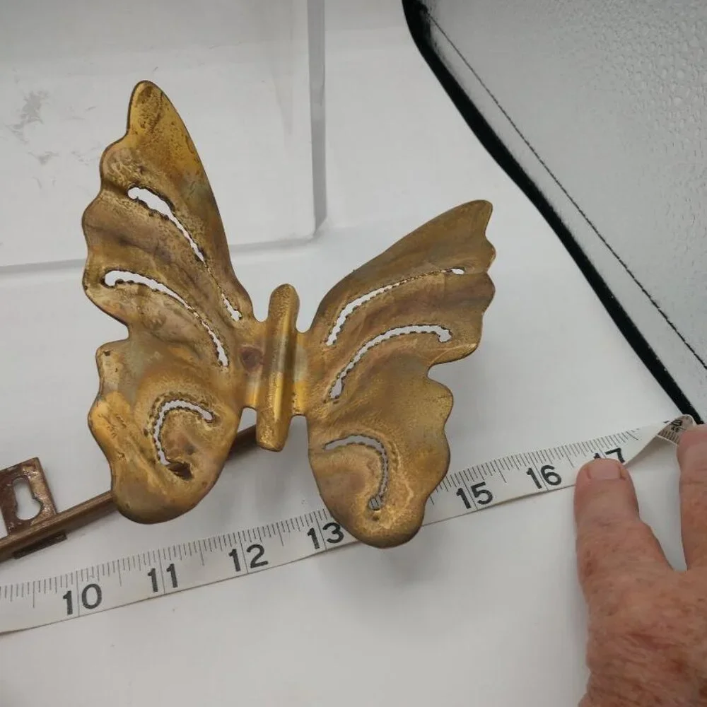 Vintage Brass Butterfly Wall Art Hanging - Brass and Copper-Mid Century Modern